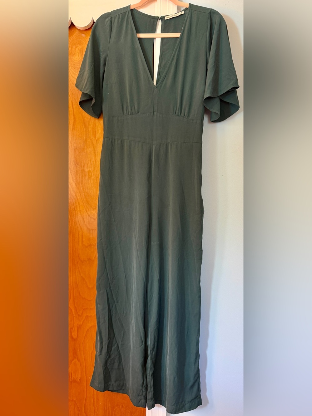 Abercrombie & Fitch Dark Green Flutter Sleeve Jumpsuit/Romper